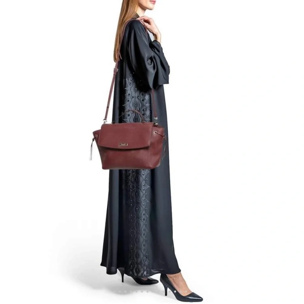 Kate Spade Maroon Leather Way Lilah Top Handle Bag